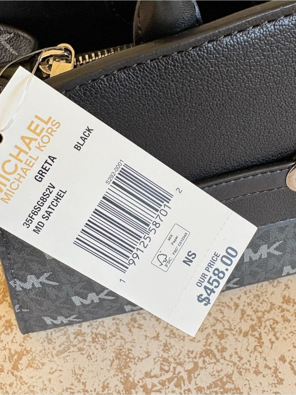 Michael Kors Black MK Logo Top-Handle Satchel